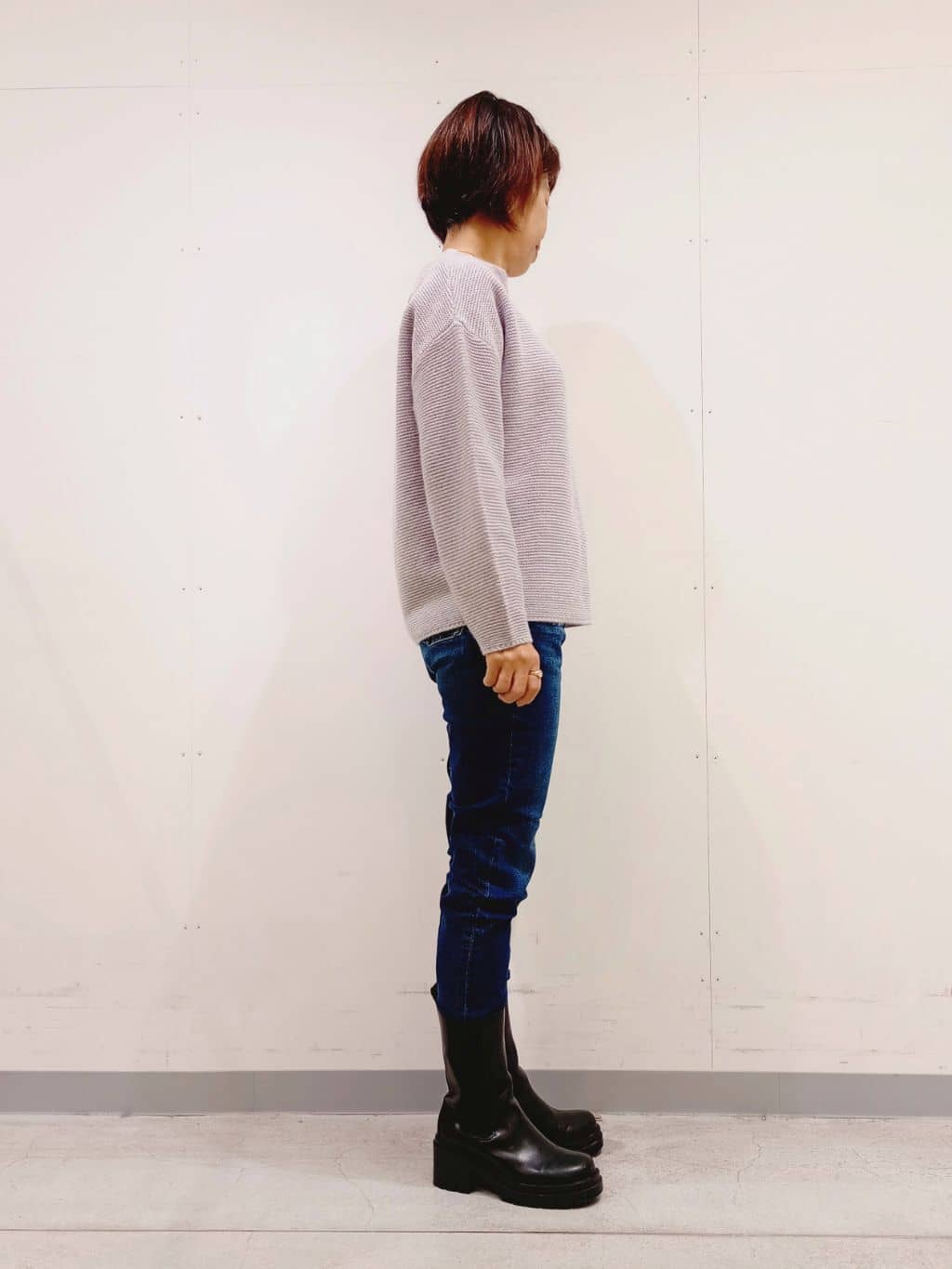 Kさんの「INDIVI｜【洗える／大人ラメ】カラーMIXボトルネックニット」を使ったコーディネート