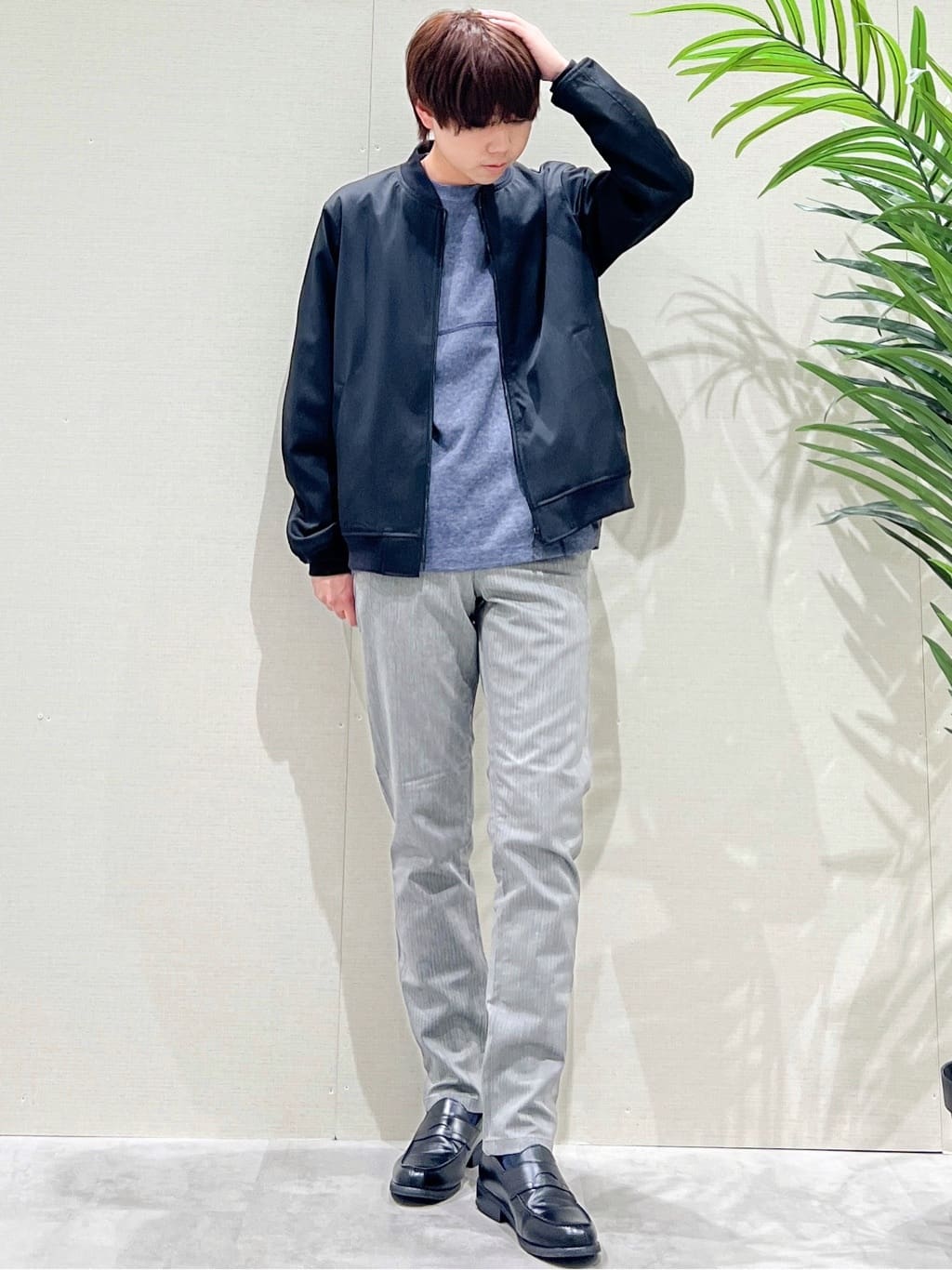 SHI-MAさんの「THE SHOP TK｜FLEX LINE ストレッチリブブルゾン　ストレッチ/防シワ/マシンウォッシャブル/セットアップ可」を使ったコーディネート