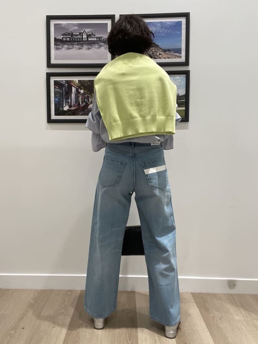 Naoさんの「Dessin｜【洗える】フリルボウタイストライプブラウス」を使ったコーディネート