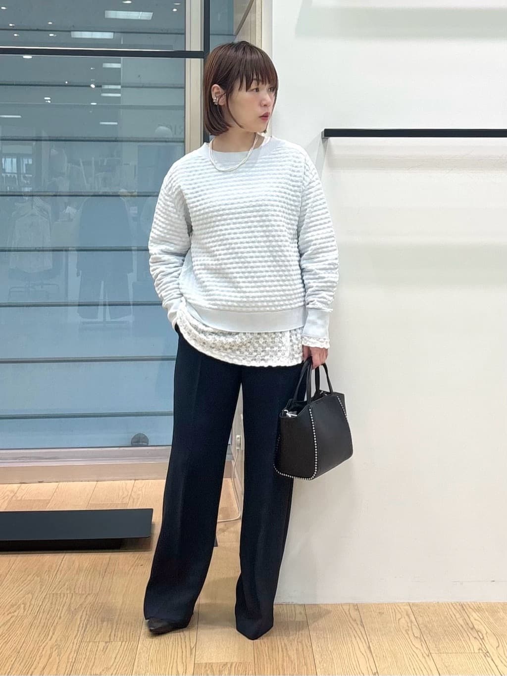 asamiさんの「INDIVI｜【洗える／凹凸編み】ジャカードニット」を使ったコーディネート