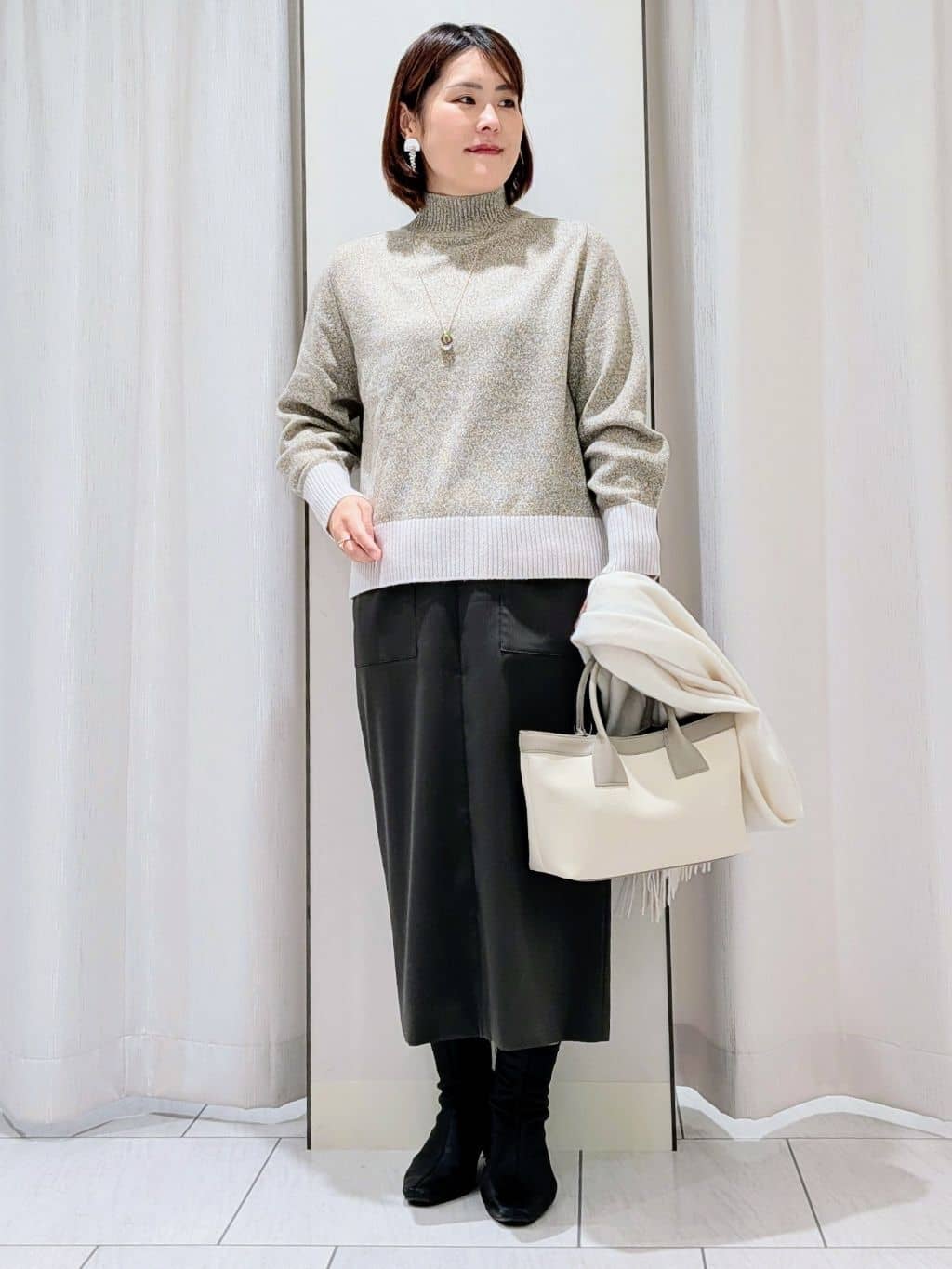 Onumaさんの「UNTITLED｜【8色展開/洗える】ウールカシミヤ ハイネックニット」を使ったコーディネート