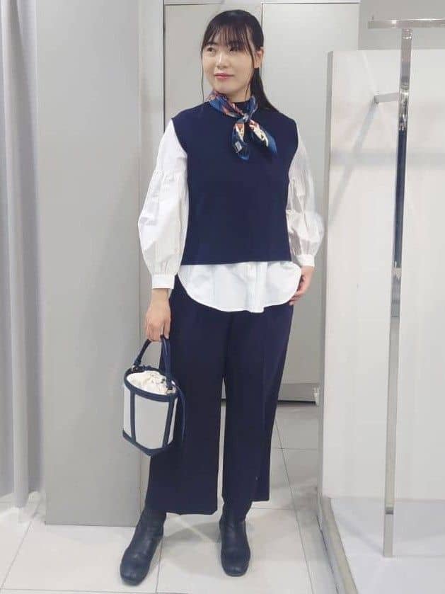 AZUSAさんの「Reflect｜【レイヤードにおすすめ◎】バンドカラーボリュームスリーブシャツ」を使ったコーディネート
