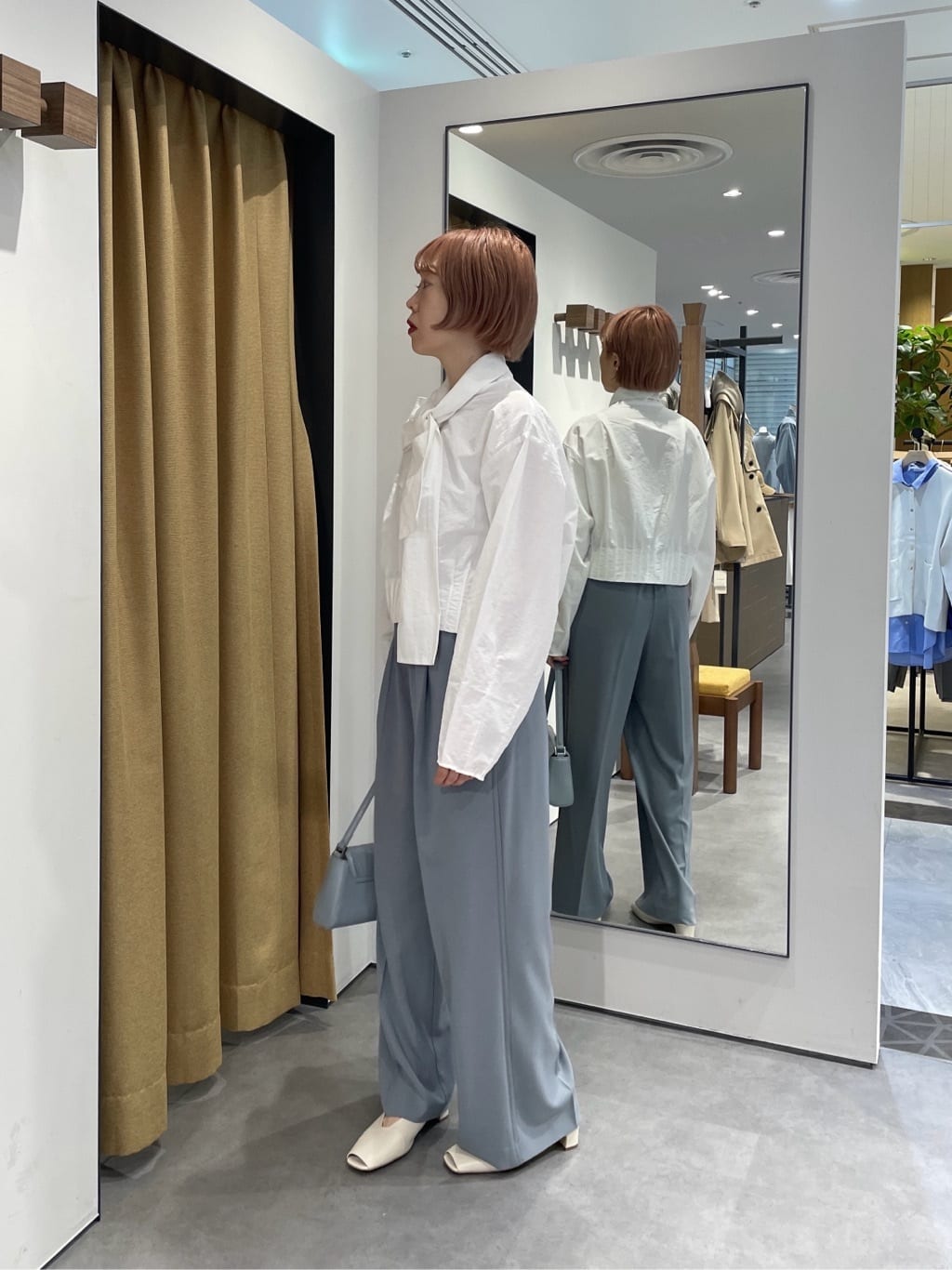 mikuさんの「INDIVI｜Comfy SET UP｜イージーストレートワイドパンツ【セットアップ対応／通勤／カセット服／接触冷」を使ったコーディネート