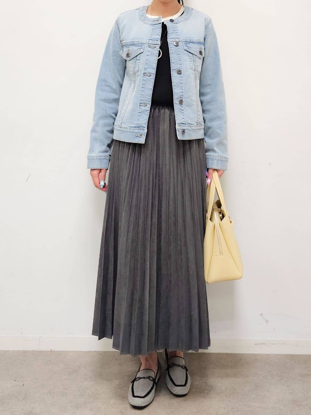 ゆゆさんの「SHOO･LA･RUE｜【洗濯機可/S-LL/アンサンブル可】結局、シンプル クルーネックニット」を使ったコーディネート