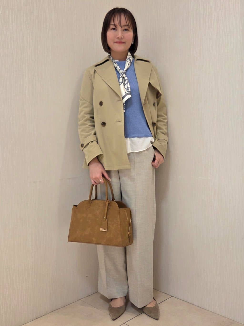 naokoさんの「UNTITLED｜【定番人気/はっ水/洗える】タスランショートトレンチコート」を使ったコーディネート