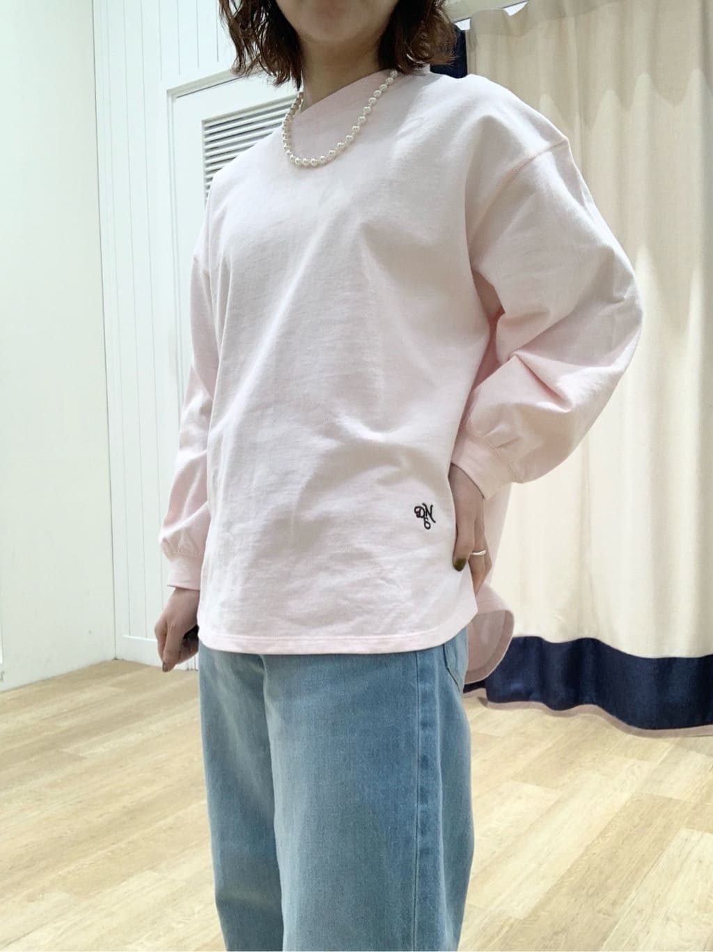 IMARIさんの「Dessin｜【360度可愛い・洗える】バックヘンリーカットソー」を使ったコーディネート
