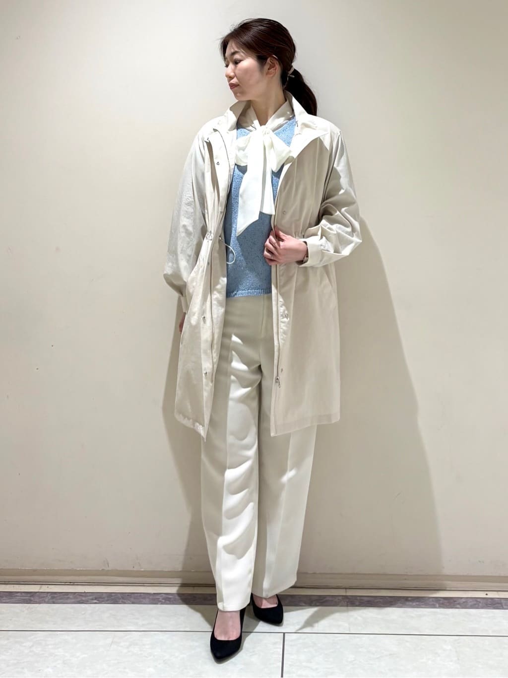 sakiさんの「COUP DE CHANCE｜【手洗い可／ライナー取り外し可】モッズコート」を使ったコーディネート