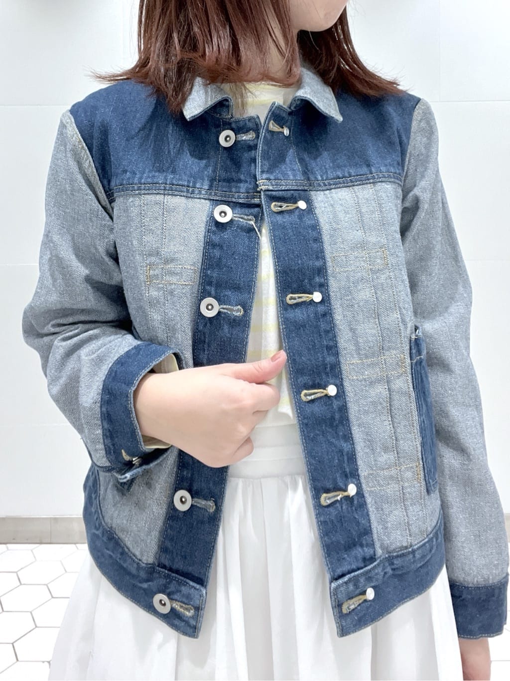 Makinoさんの「Dessin｜【ユニセックス/2WAY】リバーシブルデニムジャケット」を使ったコーディネート