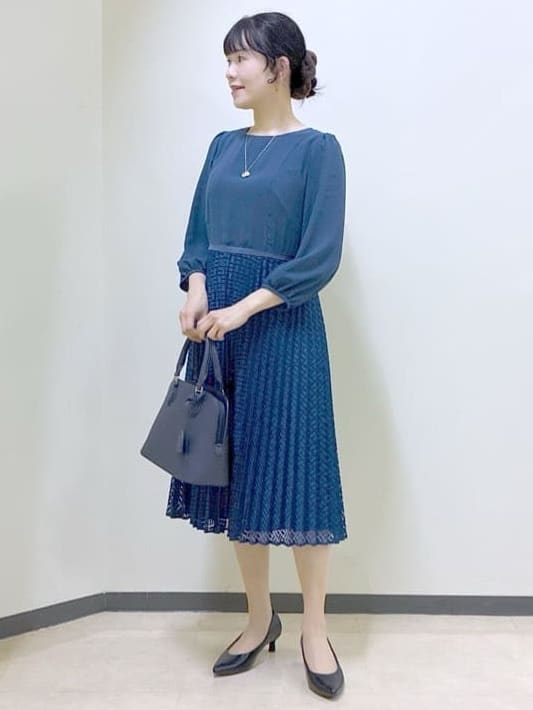  beni_gingerさんの「Reflect｜【SS-4Lサイズ】シフォン&times;幾何柄レースプリーツワンピース」を使ったコーディネート
