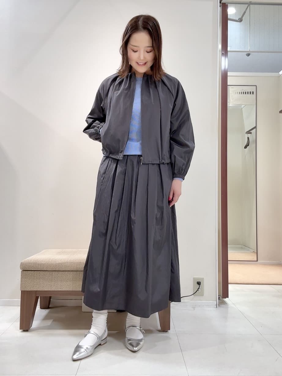 YUIさんの「UNTITLED｜◆【セットアップ可/はっ水】シャイニータイプライターブルゾン」を使ったコーディネート