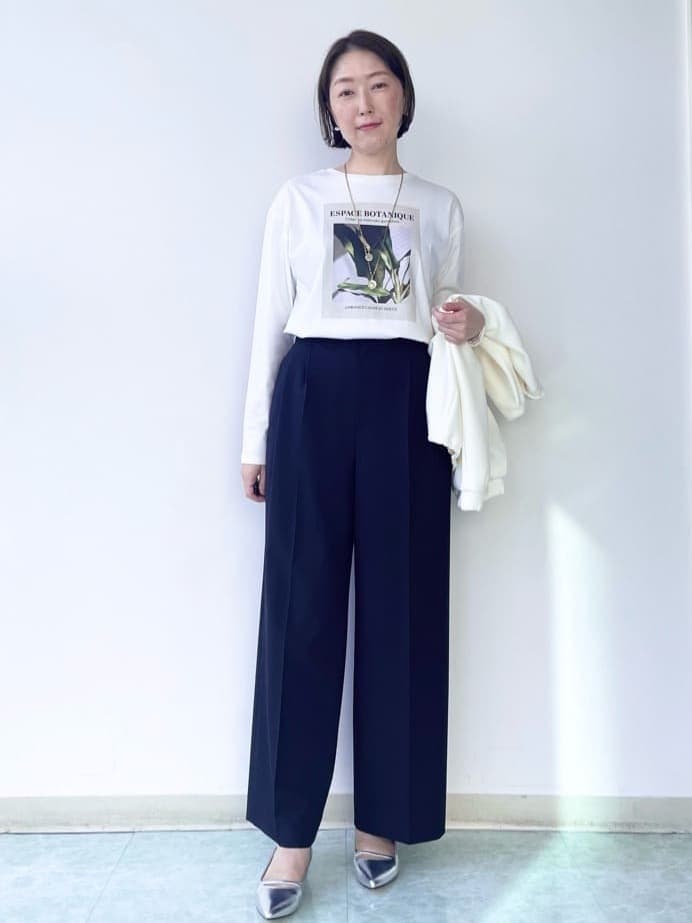 aliceさんの「UNTITLED｜【コットン100/洗える】フォトロングTシャツ」を使ったコーディネート