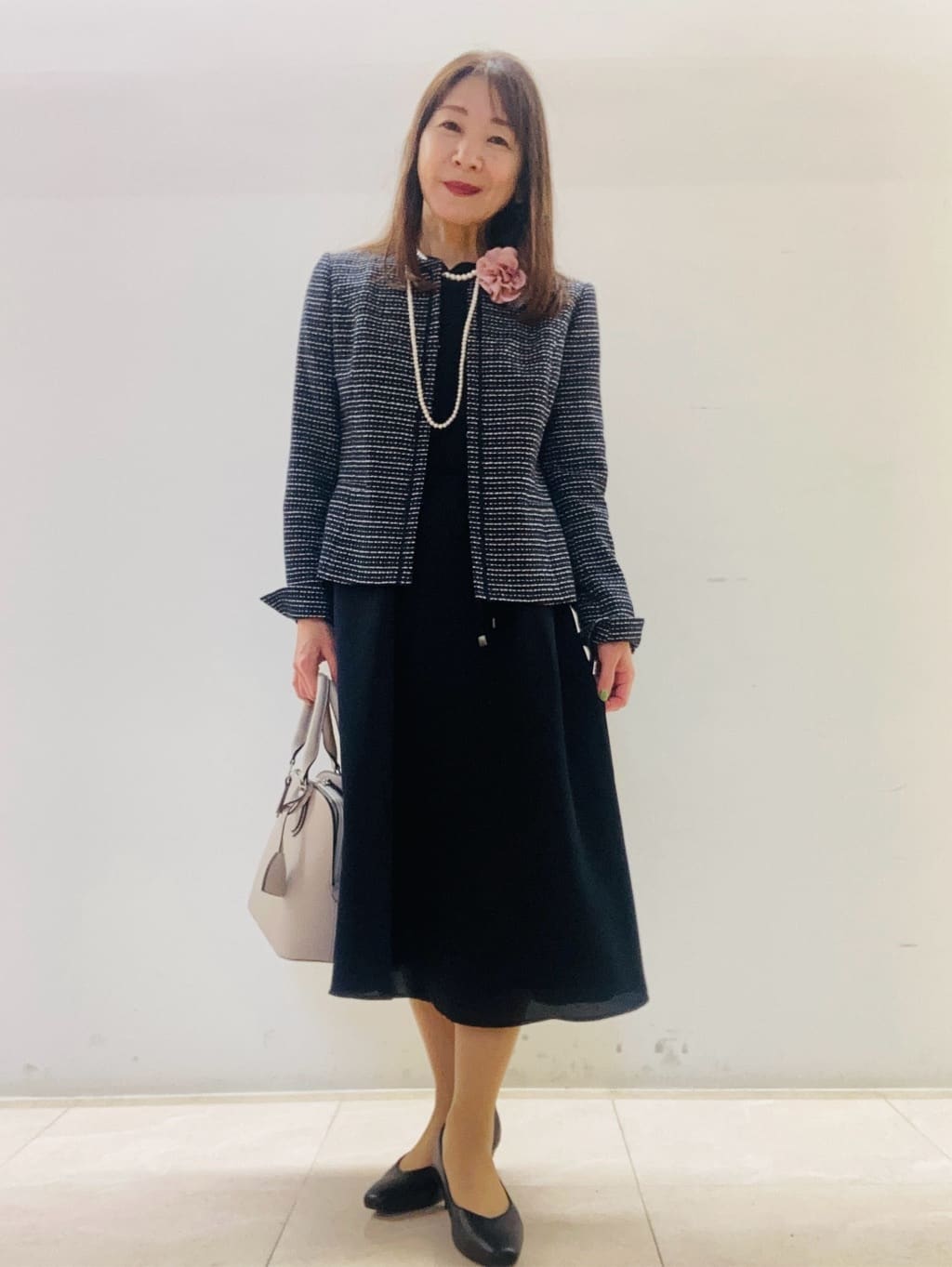 kurodaさんの「Reflect｜【フォーマル／入卒／付属リボン付き】スリーブデザインジョーゼットワンピース」を使ったコーディネート