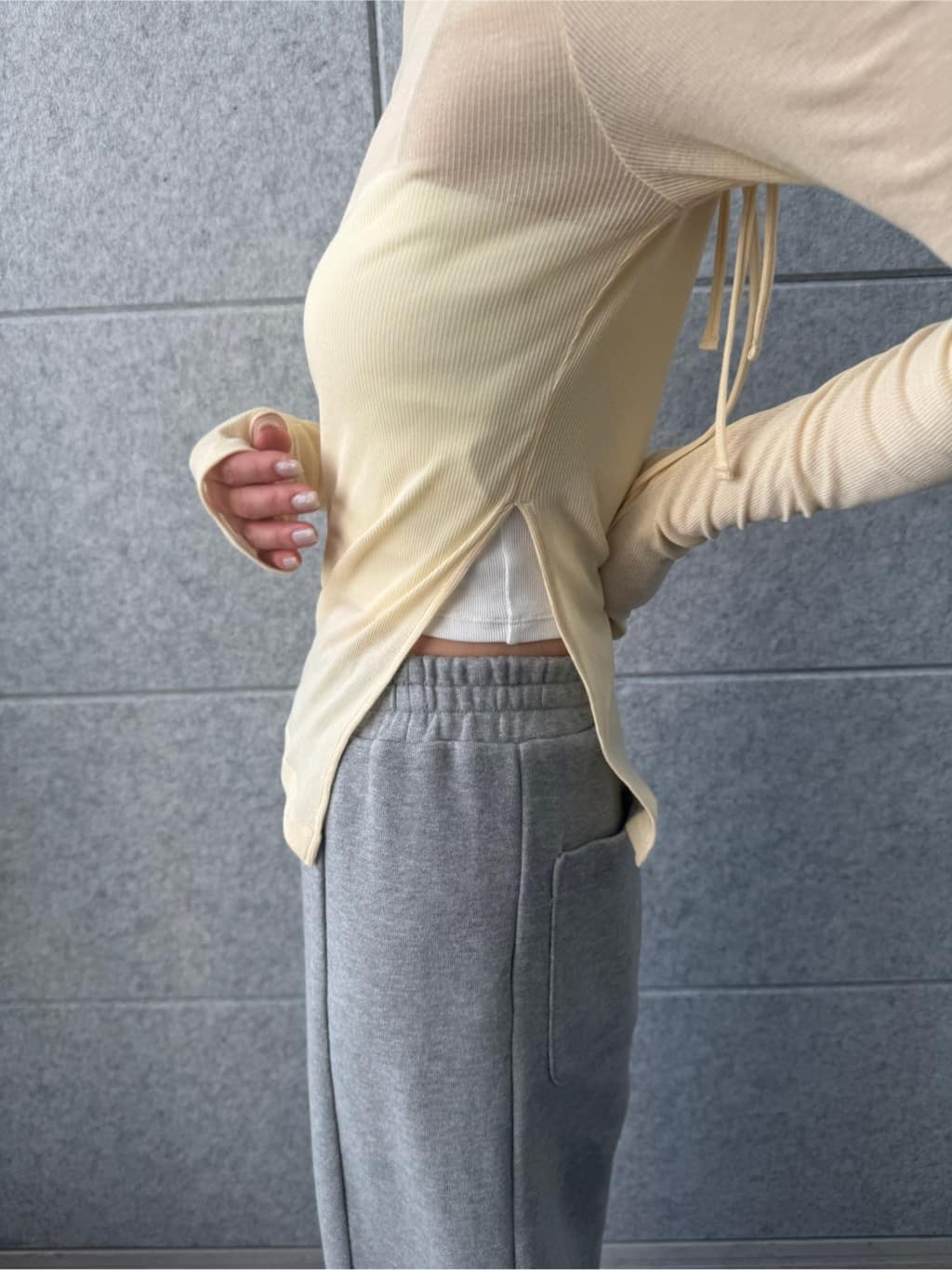 designer yukaさんの「CODE A｜【Re】ribbon sweat pants」を使ったコーディネート