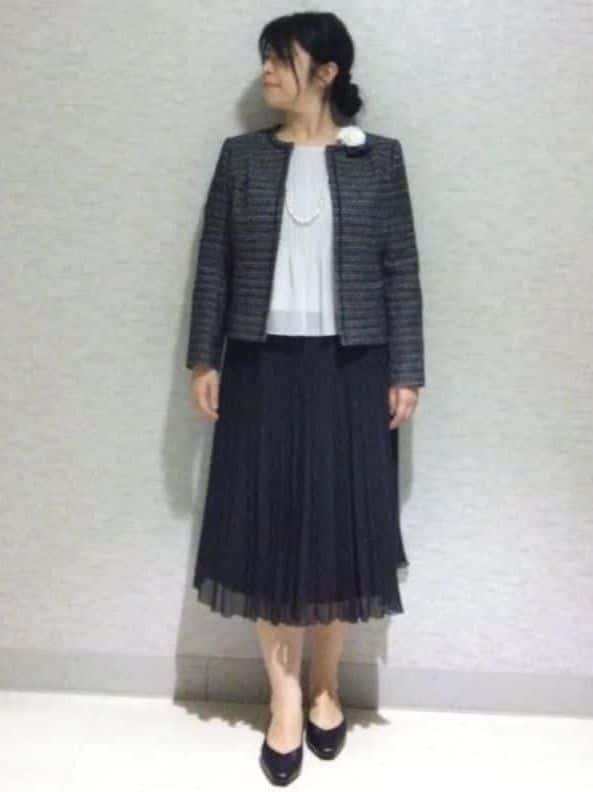 sakoさんの「Reflect｜【SS-4Lサイズ／フォーマル／セットアップ可】ツイードジャケット」を使ったコーディネート