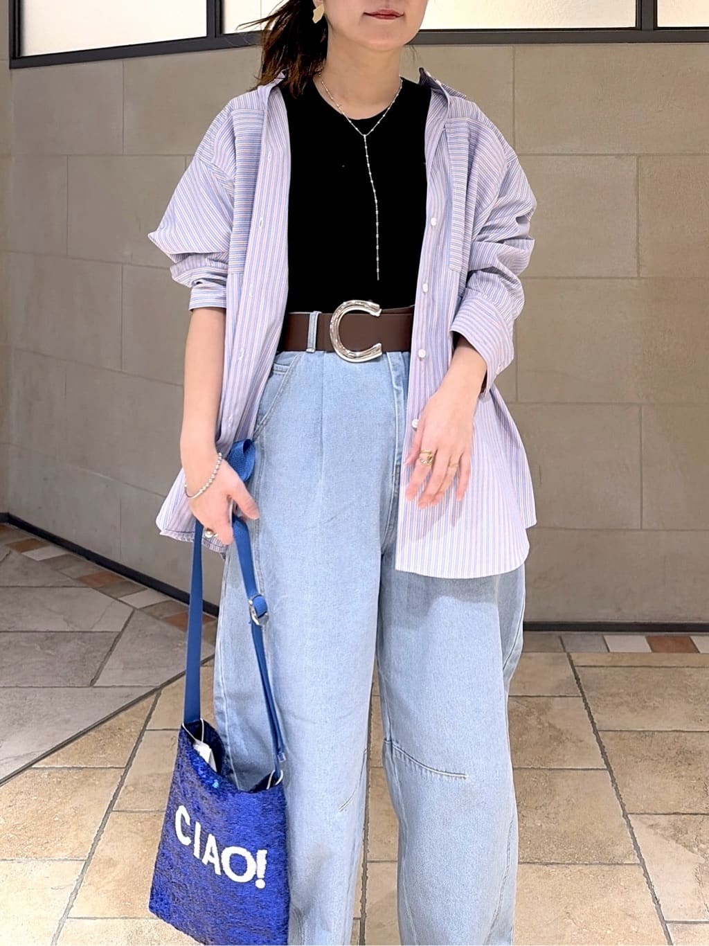 よねさんの「INDIVI｜Timeless｜ビッグポケットフォルムシャツ【接触冷感】」を使ったコーディネート