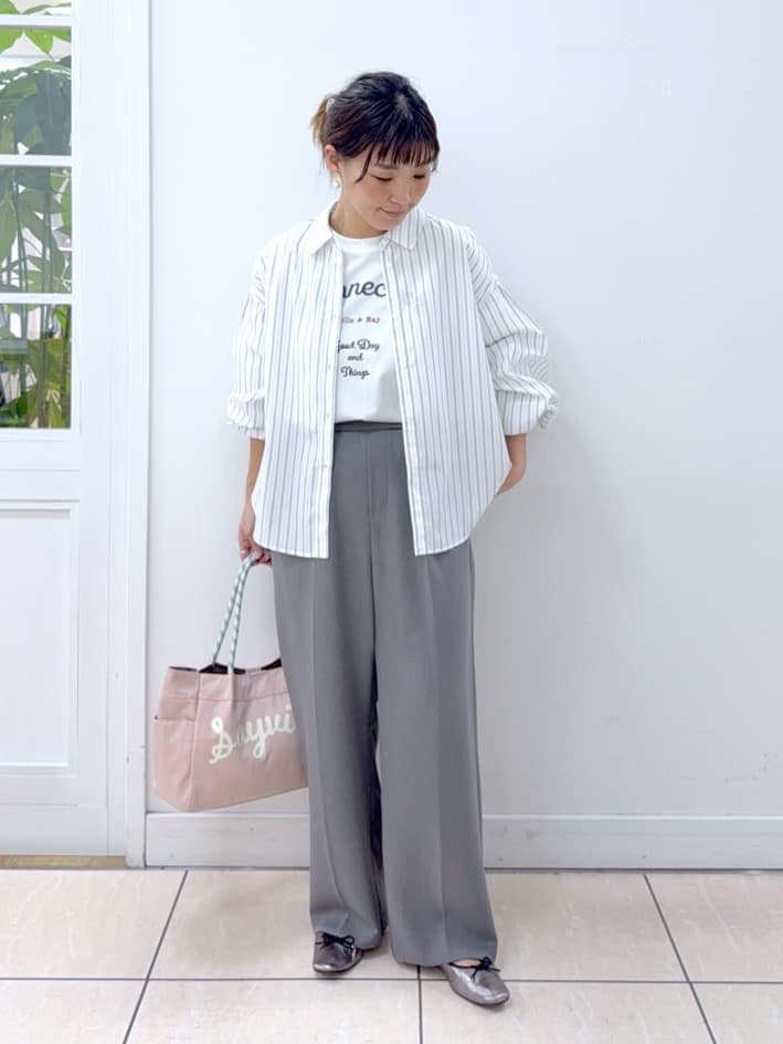 Osawaさんの「Dessin｜【洗える】バルーンスリーブバンドカラーシャツ」を使ったコーディネート