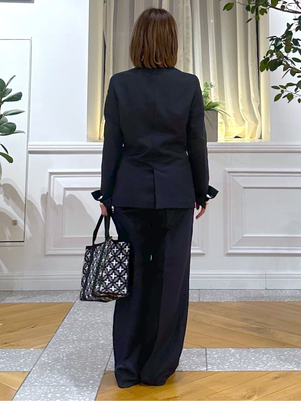 なべこさんの「DRESSTERIOR｜【セットアップ可】リネンブレンドダブルブレストジャケット」を使ったコーディネート