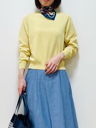 Riiさんの「Reflect｜ダンガリータックフレアスカート」を使ったコーディネート
