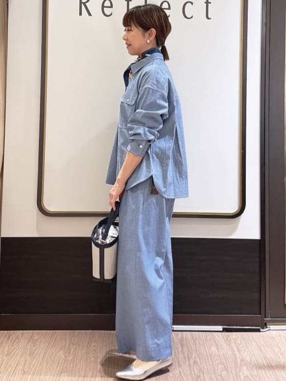 nekoさんの「Reflect｜【羽織にも◎】ダンガリーシャツ」を使ったコーディネート