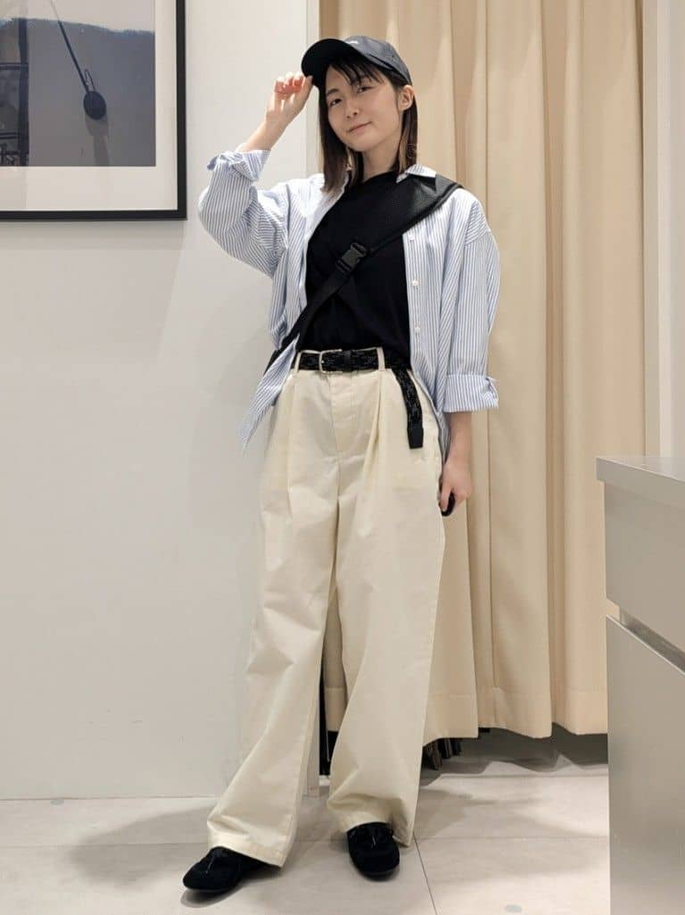 なめさんの「THE SHOP TK｜【POLO BCS 別注】ストライプOXシャツ」を使ったコーディネート