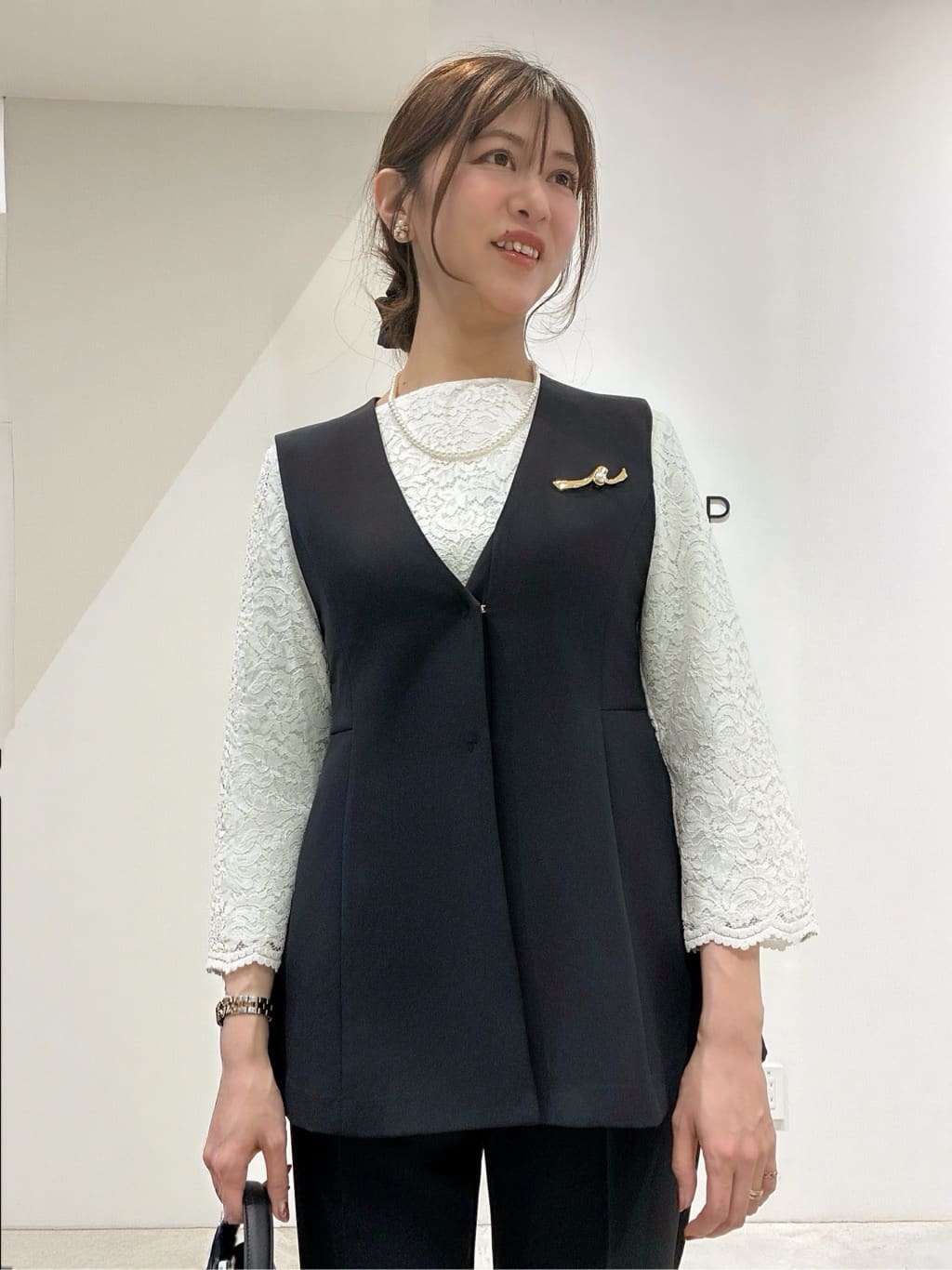 もんちゃんさんの「OPAQUE.CLIP｜ペプラムジレ／セットアップ対応可【洗濯機OK】」を使ったコーディネート