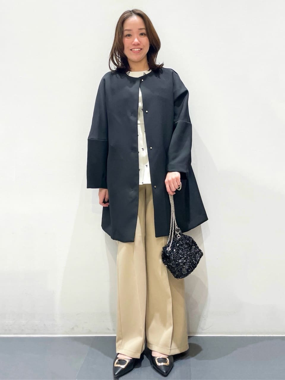 ともも。さんの「OPAQUE.CLIP｜フラワー刺繍ペプラムブラウス【洗濯機OK】」を使ったコーディネート