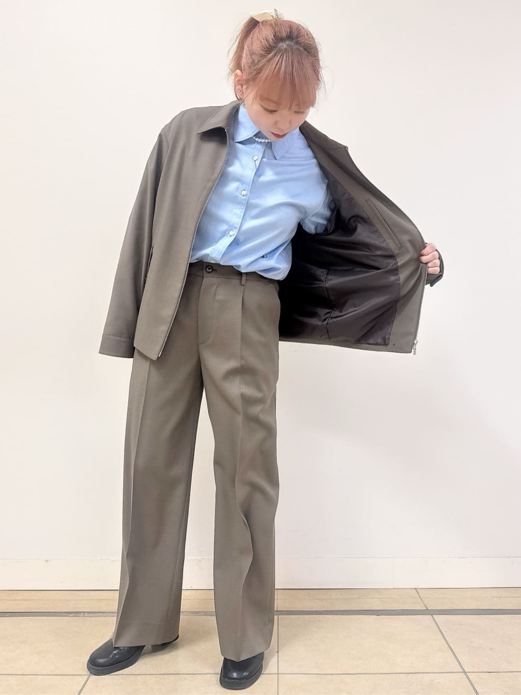 なかもとあきさんの「DRESSTERIOR｜【ウォッシャブル】ウールハリントン ジャケット」を使ったコーディネート