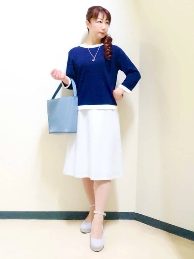 花さんの「Reflect｜【アンサンブル可】バイカラーカーディガン」を使ったコーディネート