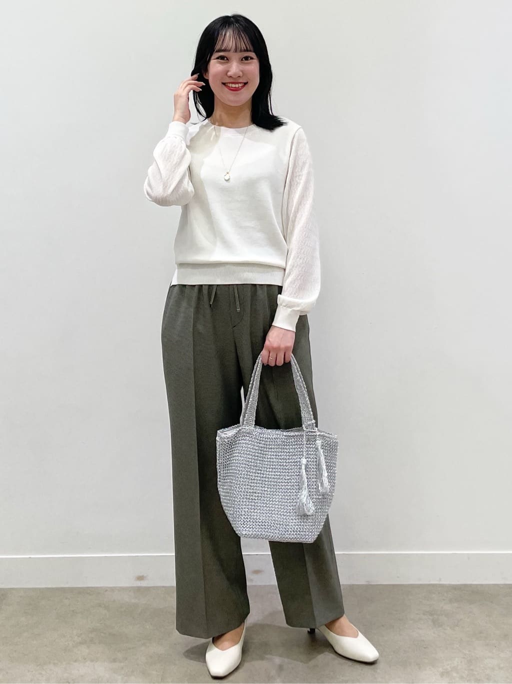 yukariさんの「Reflect｜透かしスリーブデザインハイゲージニット」を使ったコーディネート