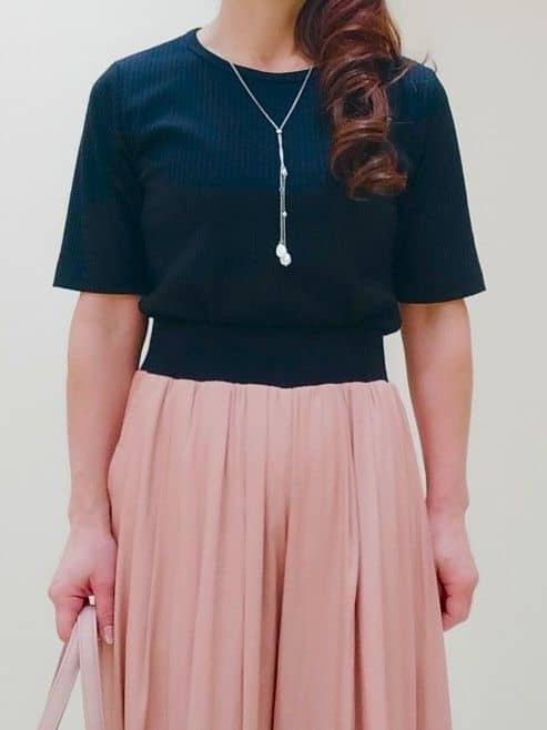 花さんの「Reflect｜【インナーにおすすめ◎】クルーネックストレッチリブトップス」を使ったコーディネート