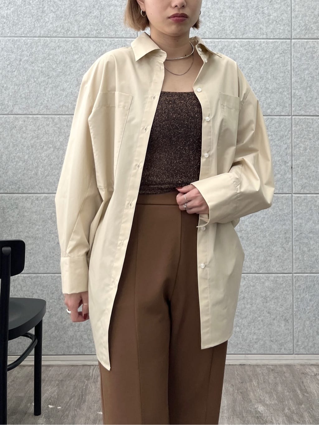Harukaさんの「INDIVI｜Timeless｜ビッグポケットフォルムシャツ【接触冷感】」を使ったコーディネート