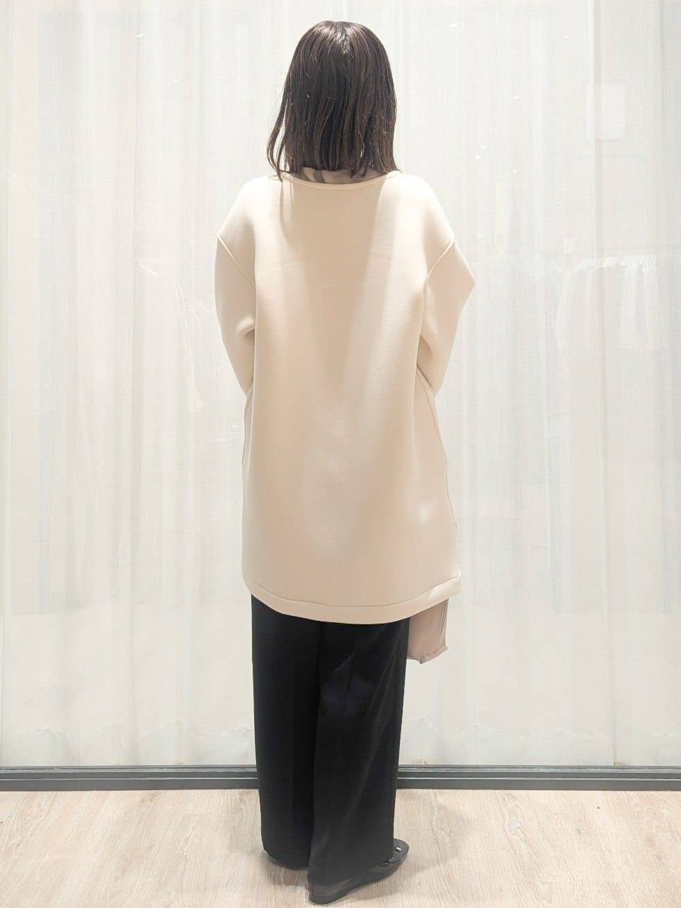 Miさんの「OPAQUE.CLIP｜【UV】ボートネックガーターニット《6col／洗濯機OK》」を使ったコーディネート