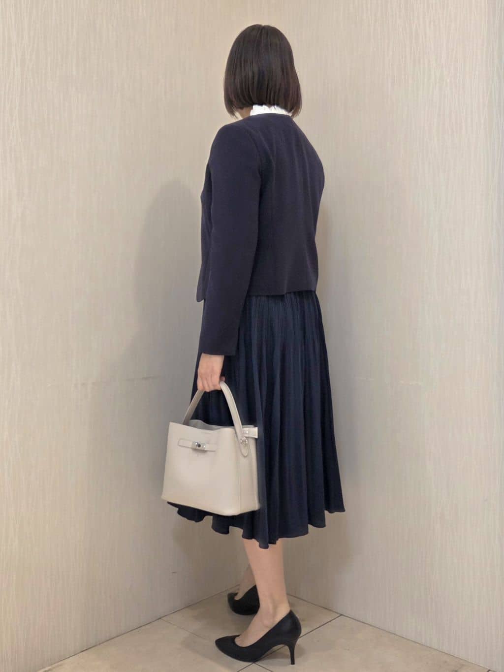 naokoさんの「UNTITLED｜◆【洗える/ストレッチ性/軽い】ノーカラージャケット」を使ったコーディネート