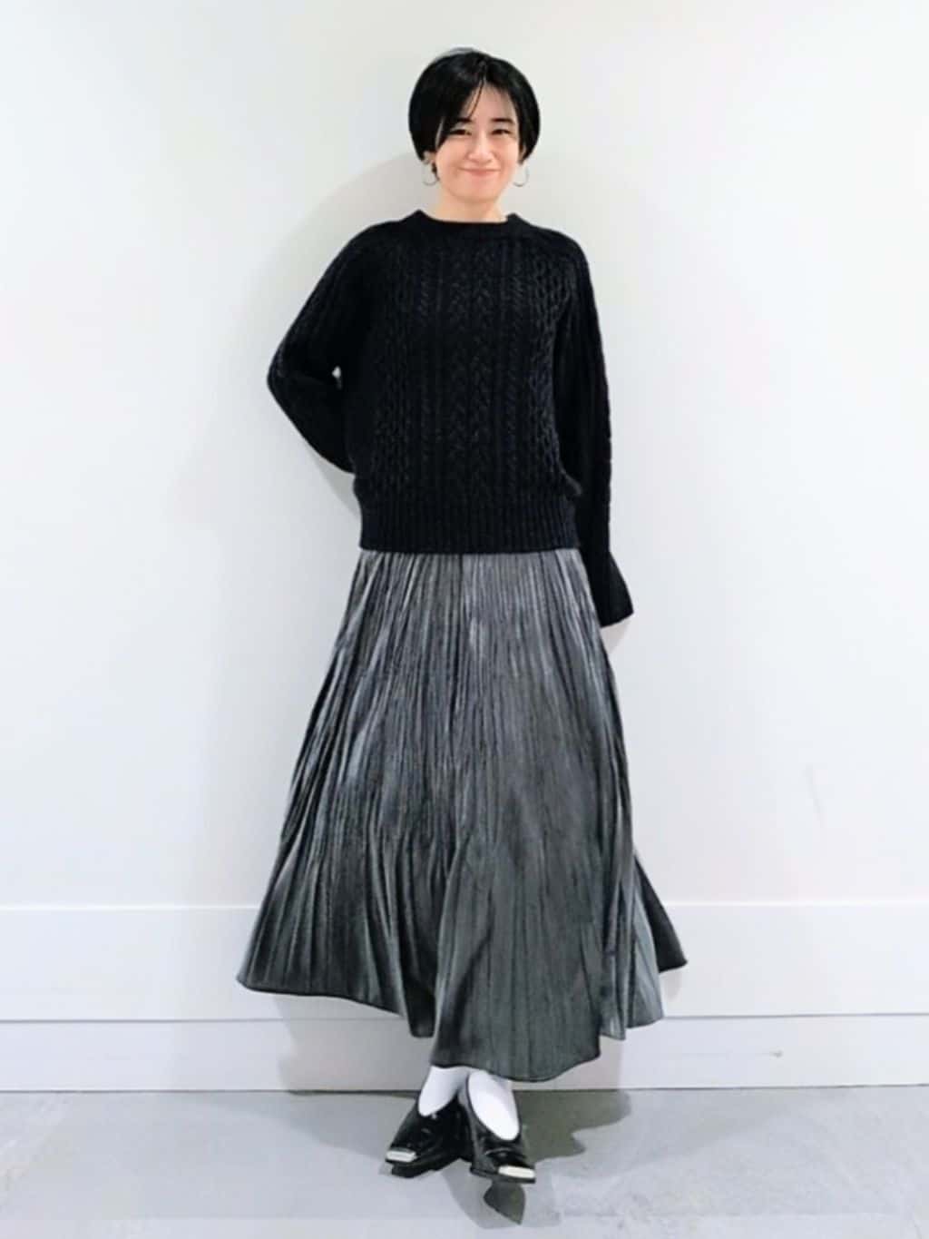 ミズタさんの「UNTITLED｜【洗える】スポンディッシュ ケーブル柄ニット」を使ったコーディネート