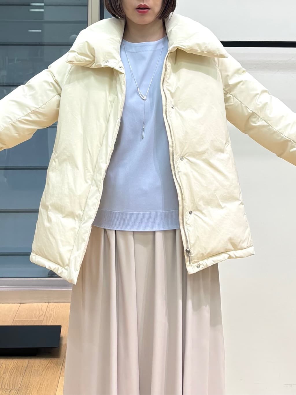 asamiさんの「INDIVI｜【洗える／華やか】袖プリーツニット」を使ったコーディネート