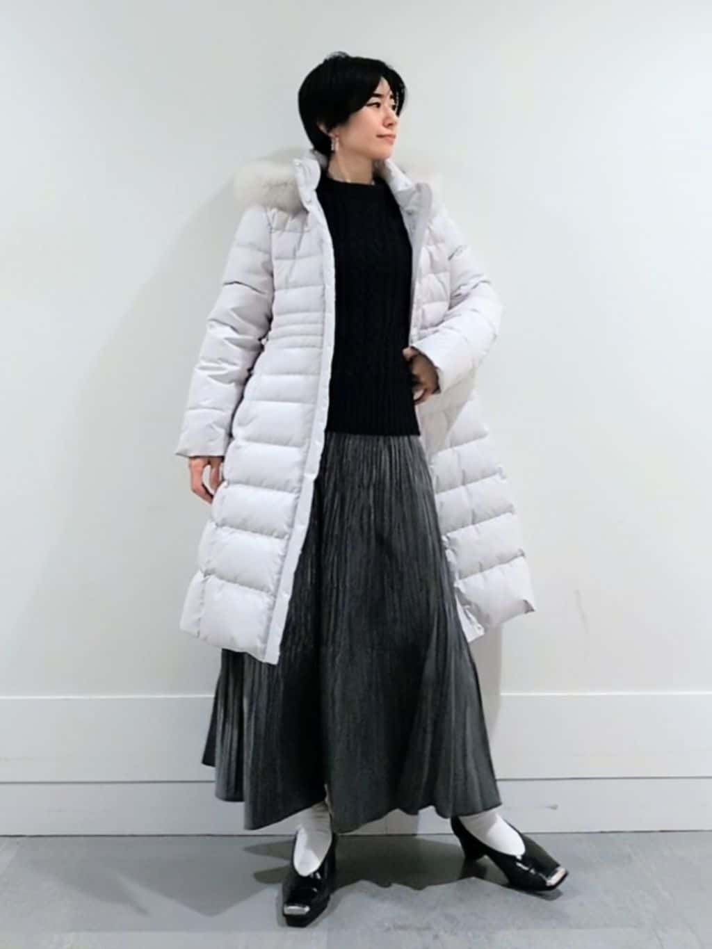 ミズタさんの「UNTITLED｜【洗える】スポンディッシュ ケーブル柄ニット」を使ったコーディネート