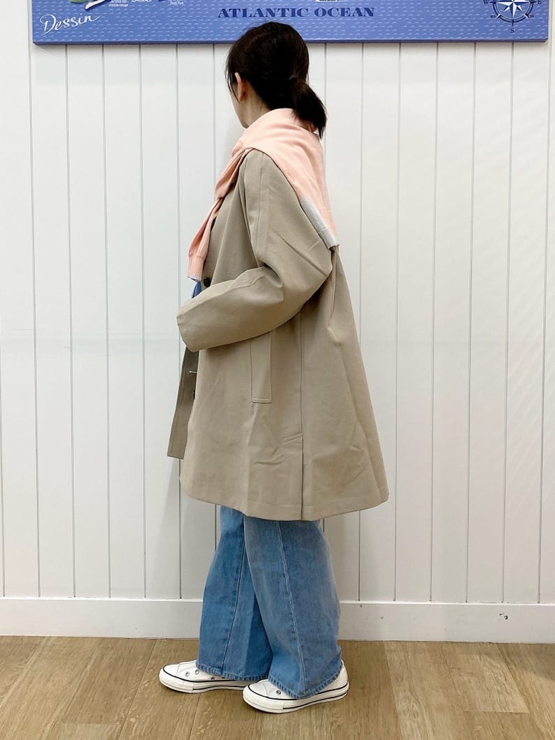 yoshiさんの「Dessin｜【花粉ガード/撥水加工/洗える】ステンカラースプリングコート」を使ったコーディネート