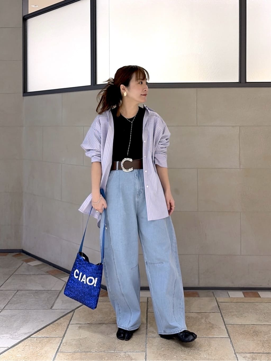 よねさんの「INDIVI｜Timeless｜ビッグポケットフォルムシャツ【接触冷感】」を使ったコーディネート