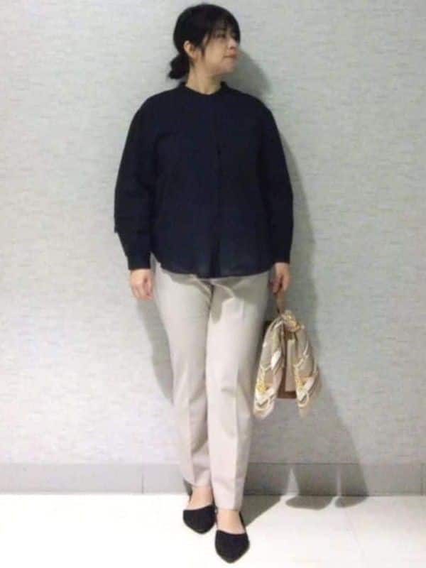 sakoさんの「Reflect｜【ゆったり着られる◎】バンドカラーシャツブラウス」を使ったコーディネート