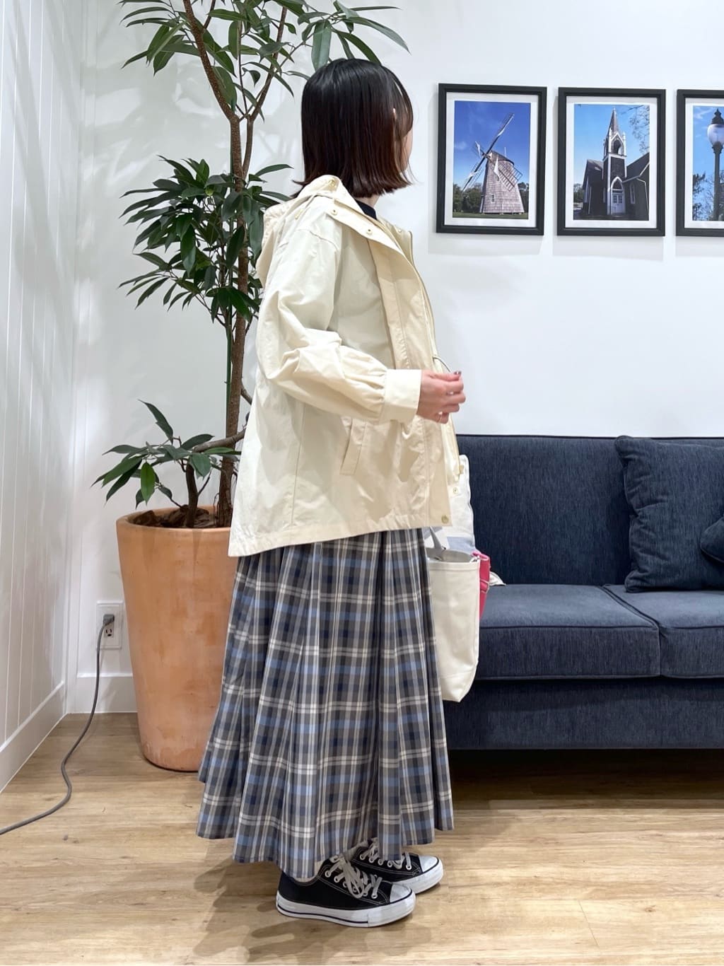 canaさんの「Dessin｜【撥水・洗える】フーデッドライトブルゾン」を使ったコーディネート
