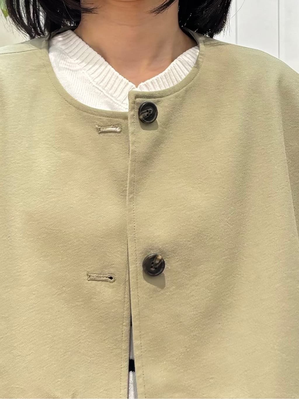 OKADAさんの「Dessin｜【花粉ガード/撥水加工/洗える】クルーネックスプリングコート」を使ったコーディネート