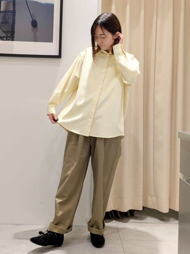 なめさんの「THE SHOP TK｜【POLO BCS 別注】ストライプOXシャツ」を使ったコーディネート