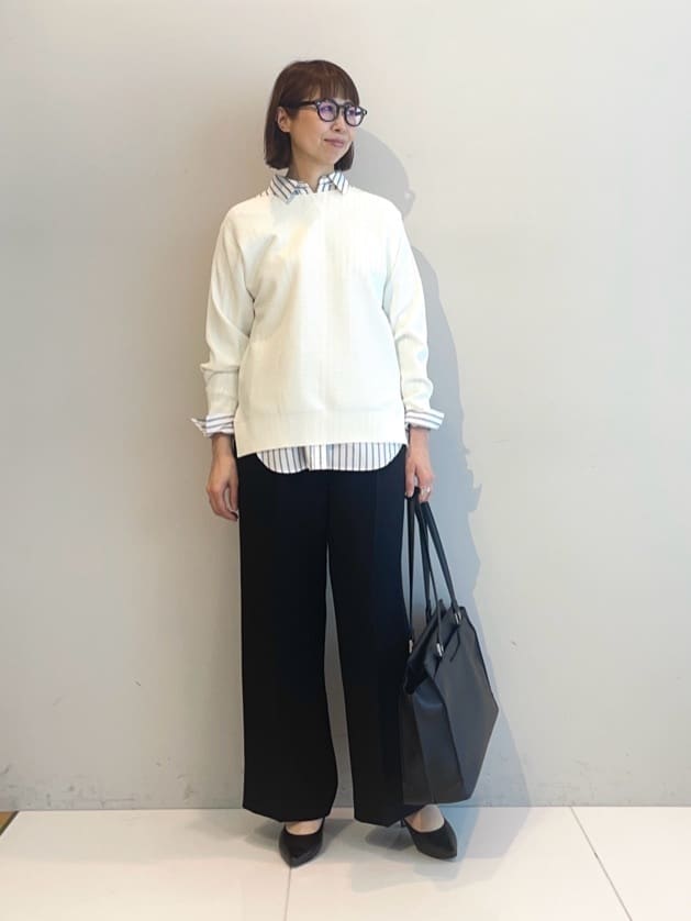 murayamaさんの「INDIVI｜【洗える／キレイ色】体型カバー無縫製ニット」を使ったコーディネート