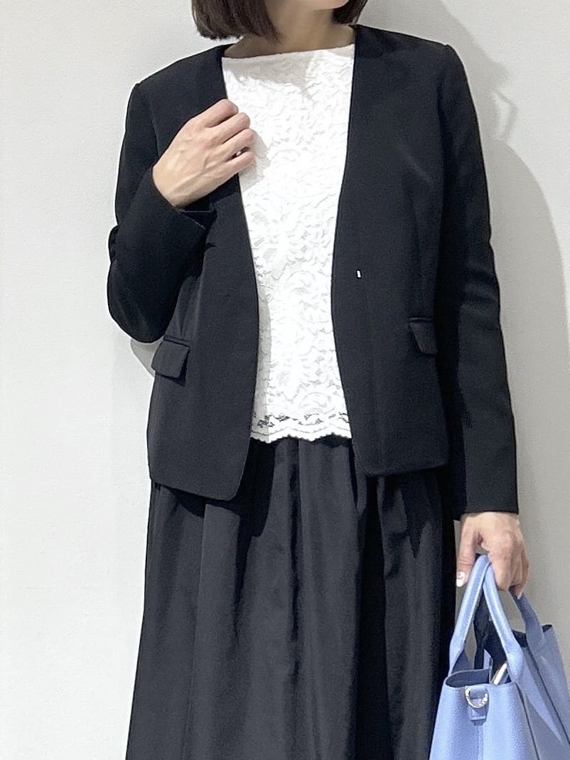 NAKAさんの「OPAQUE.CLIP｜《通勤／セットアップ対応》 パイピングVネックジャケット【洗濯機OK】」を使ったコーディネート