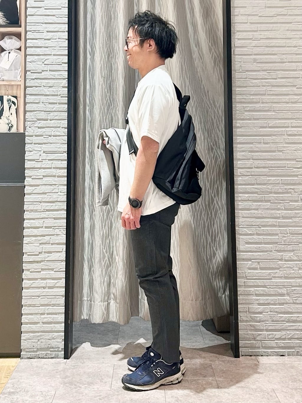 KENJI Iさんの「THE SHOP TK｜【2点セット】カーディガン＋半袖Tシャツ 洗濯機OK」を使ったコーディネート