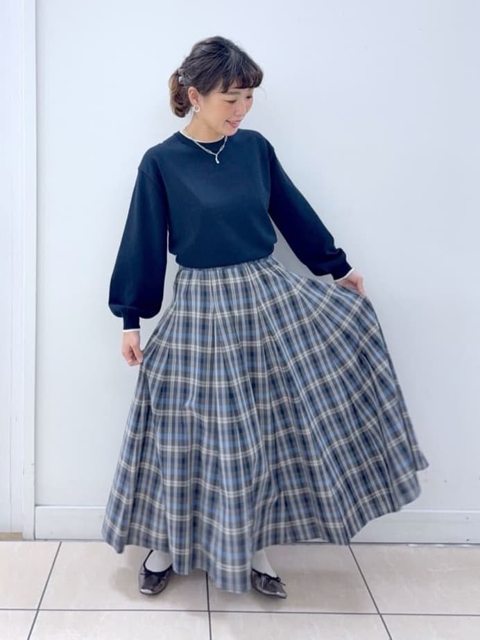 Osawaさんの「Dessin｜【洗える】バイカラーデザインニット」を使ったコーディネート