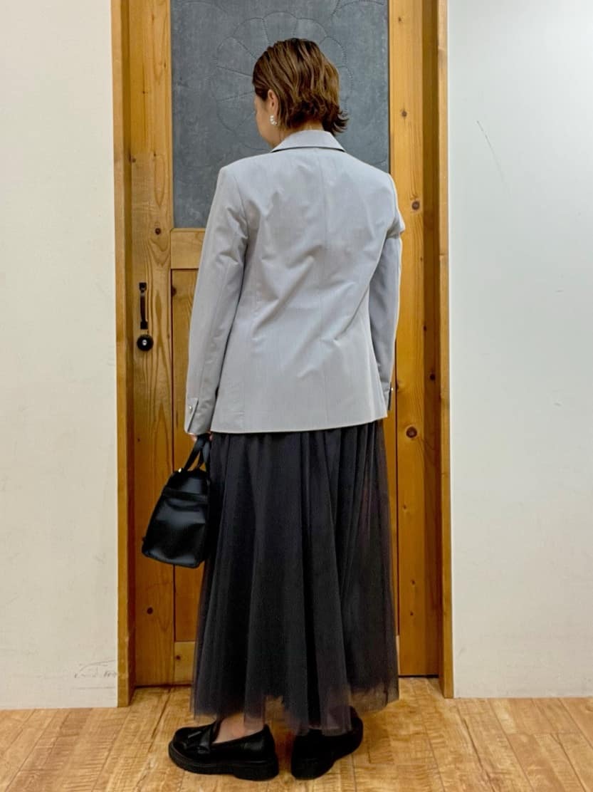 ゆみさんの「SHOO･LA･RUE｜【セットアップ可/S-LL/洗濯機可】マニッシュに決まる ダブルブレストジャケット」を使ったコーディネート
