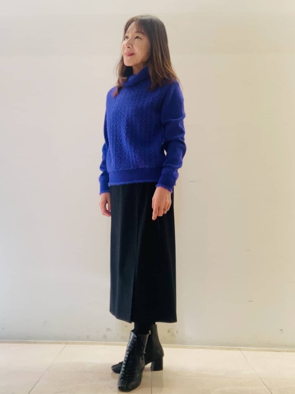kurodaさんの「Reflect｜【ほんのりラメ感◎】ふわふわフェザーヤーンハイネックニット」を使ったコーディネート