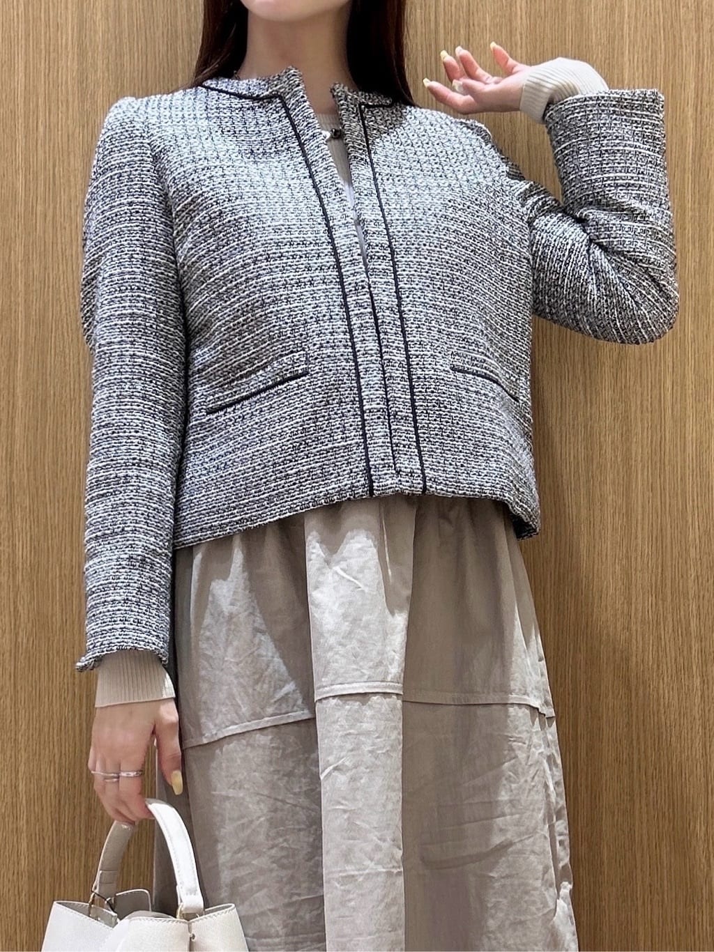 maiさんの「OPAQUE.CLIP｜《通勤対応》 コットンツイードジャケット」を使ったコーディネート