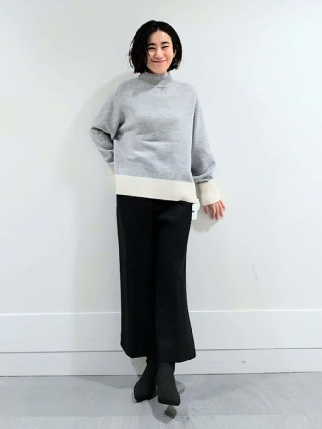 ミズタさんの「UNTITLED｜【8色展開/洗える】ウールカシミヤ ハイネックニット」を使ったコーディネート